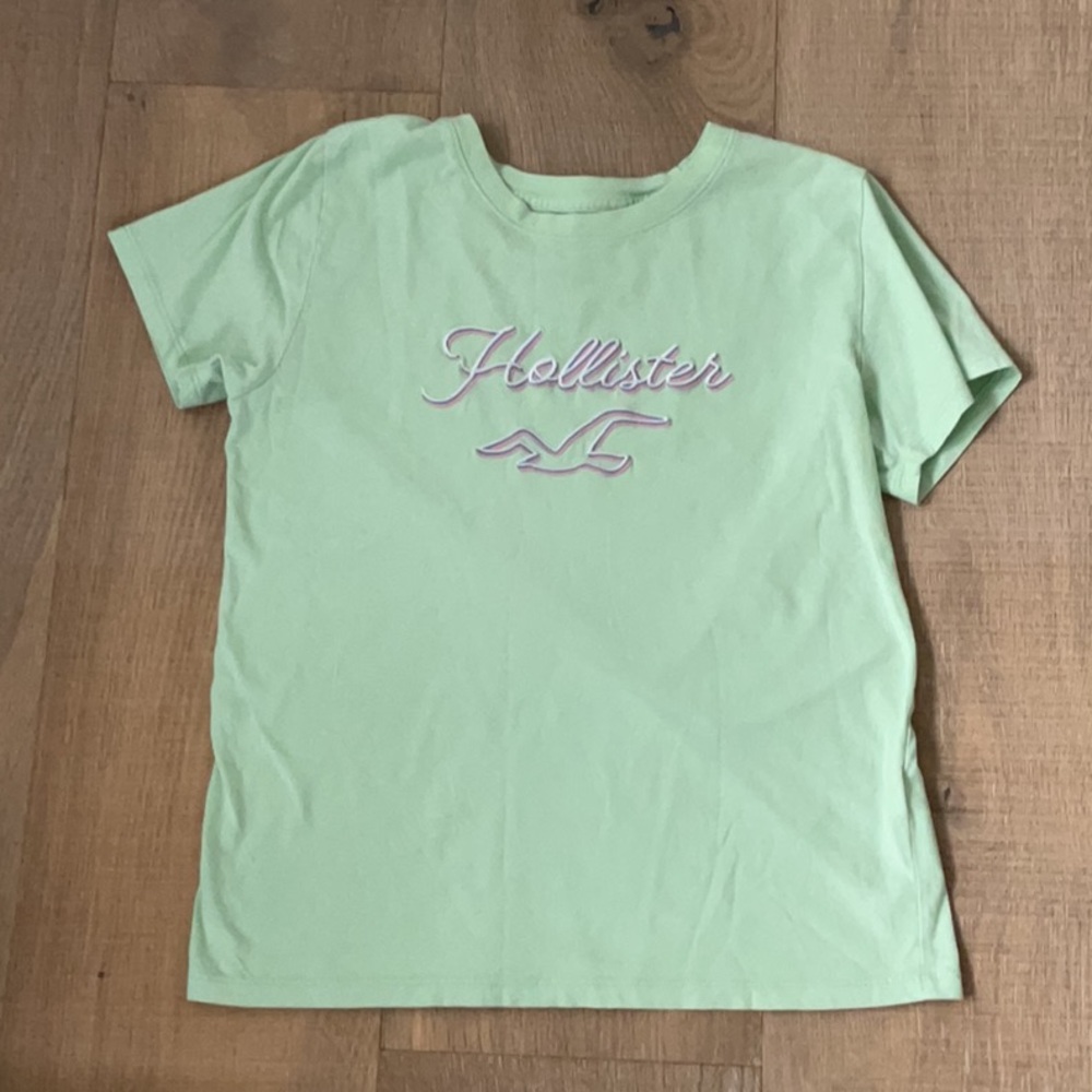 Hollister Mint Green Tee with Logo